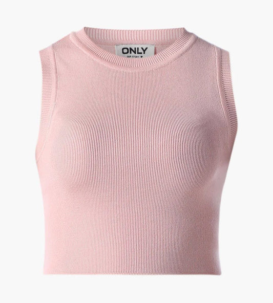 Pink Casual Solid Sleeveless Top