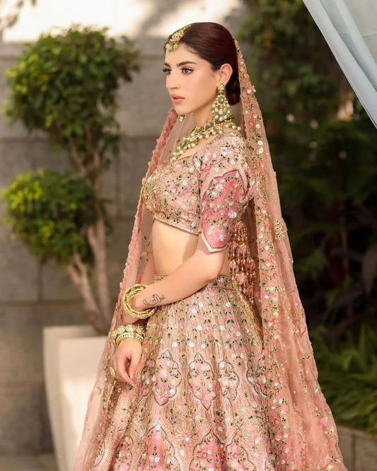 Silk Lehenga Set – Embroidery Pink