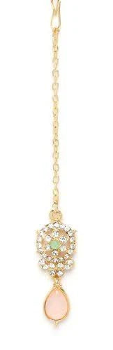 Gold Plated Multi Beads Choker Necklace with Earring Maangtika