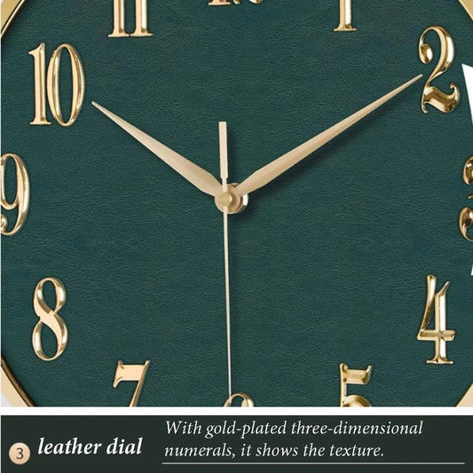 Metal Luxury Look Round Wall Hanging Watch Indoor/Outdoor Roman & English
