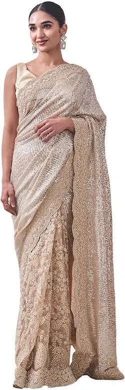 Women's Self Design Bollywood Net Saree