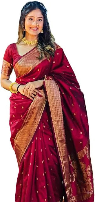 Banarasi Saree Pure Kanjivaram Style Silk Saree With Blouse Piece
