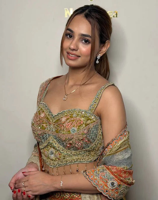 Mosaic Tissue Lehenga Set