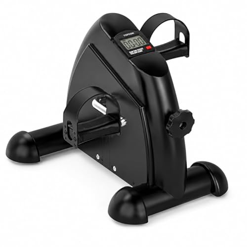 Portable Pedal Exerciser Mini Exercise Bike with LCD Monitor, Adjustable Resistance, Under Desk Cycle Trainer