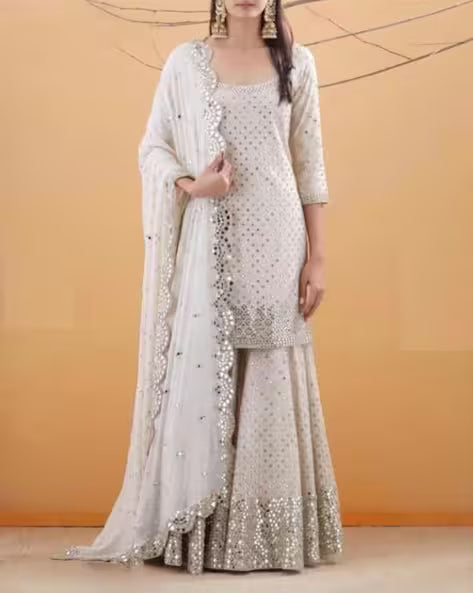 Embroidered Straight Kurta Suit Set
