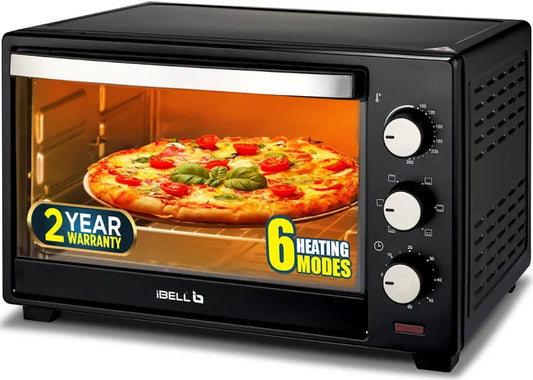 iBELL 25 Liters Electric Oven Toaster Grill Otg With Rotisserie, Black, 1600 Watts