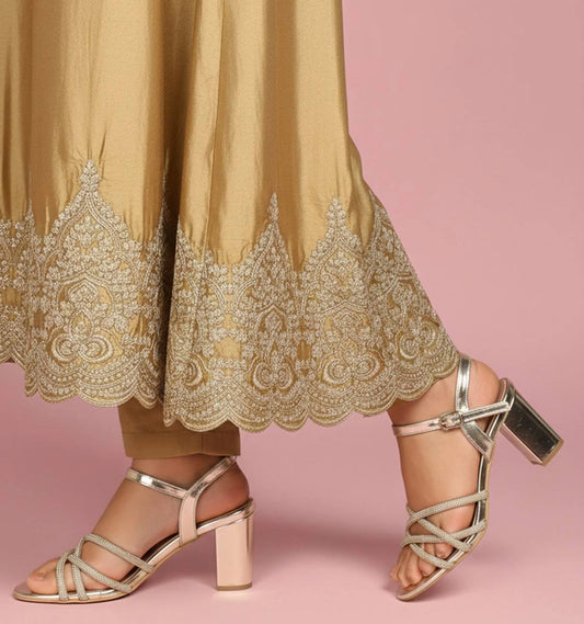 Women Silver Gold Glam Dazzling Strap Block Heels