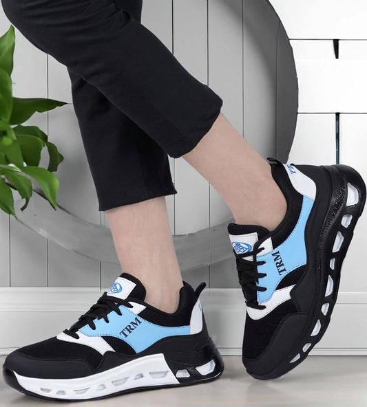Men Blue & Black Comfortable Synthetic Lightweight Sneaker