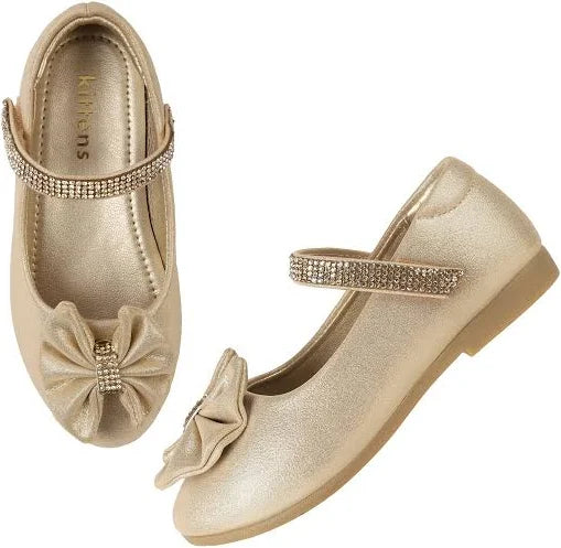 Girls Gold Casual Ballerinas