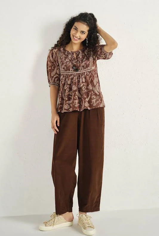 Desi Women's Printed Peasant Top