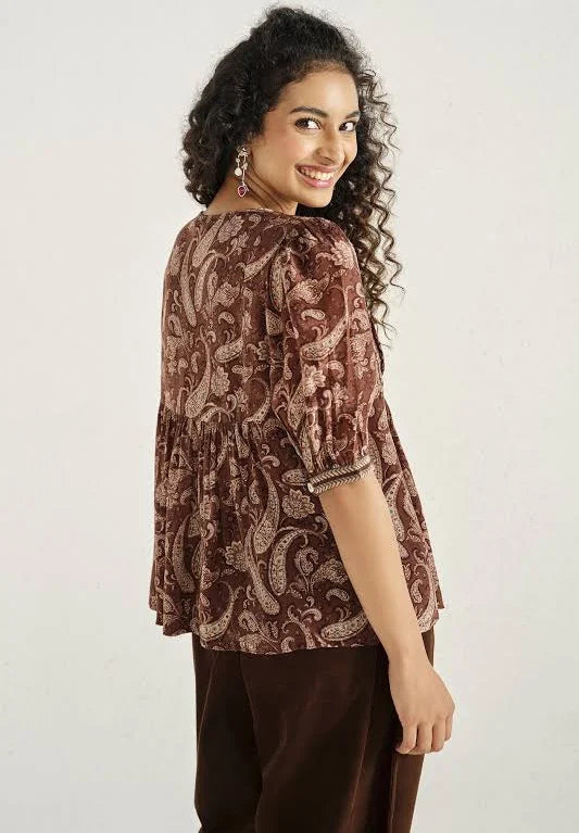 Desi Women's Printed Peasant Top