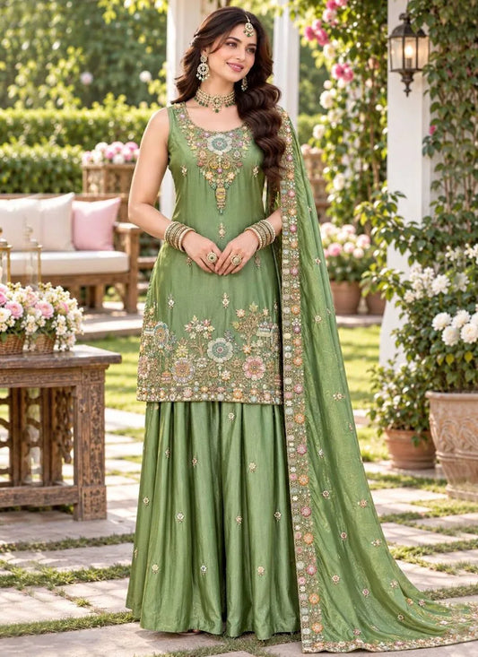 Embroidered Work Tissue Salwar Suit