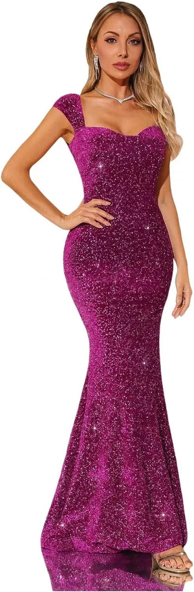 Velvet Embroidery Work Fish Gown for Women