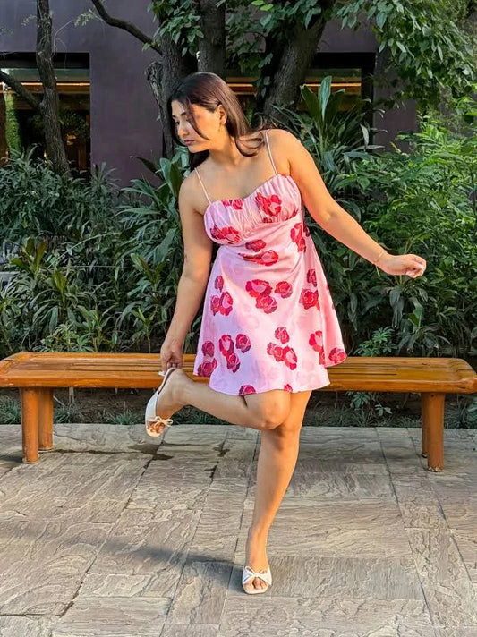 Bloom Satin Dress for Women's
