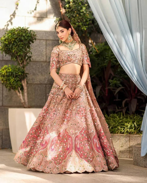 Silk Lehenga Set – Embroidery Pink