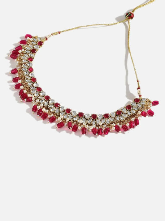 Red Stones Gold Plated Jewelry Set