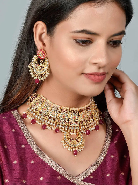 Gold Plated Traditional Kundan Jewelry Sets