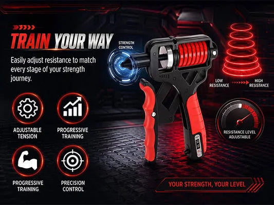 Weight Adjustable Hand Grip Strengthener Hand Gripper With Counter