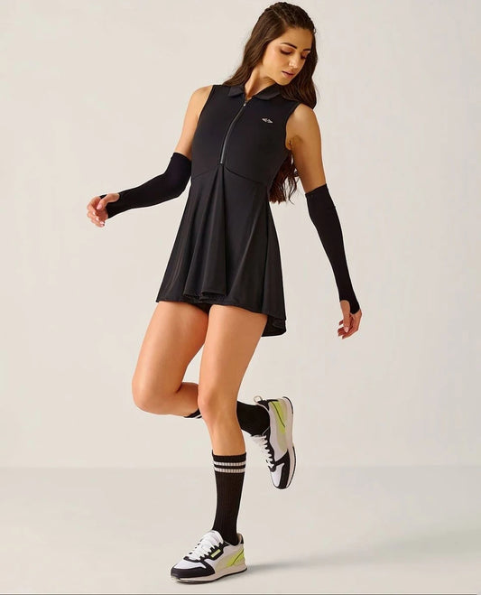 Solid A Line Sleeveless Tennis Dress
