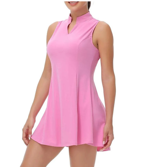 Workout Active Athletic Dresses with Shorts 2 Piece Sets