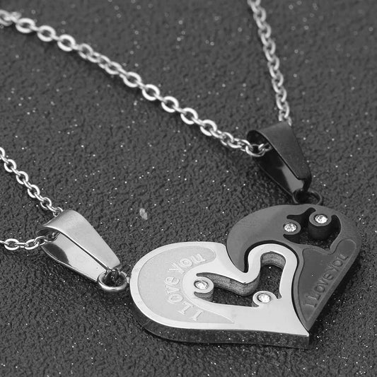 2 x Stainless Steel Couple Lovers Necklace